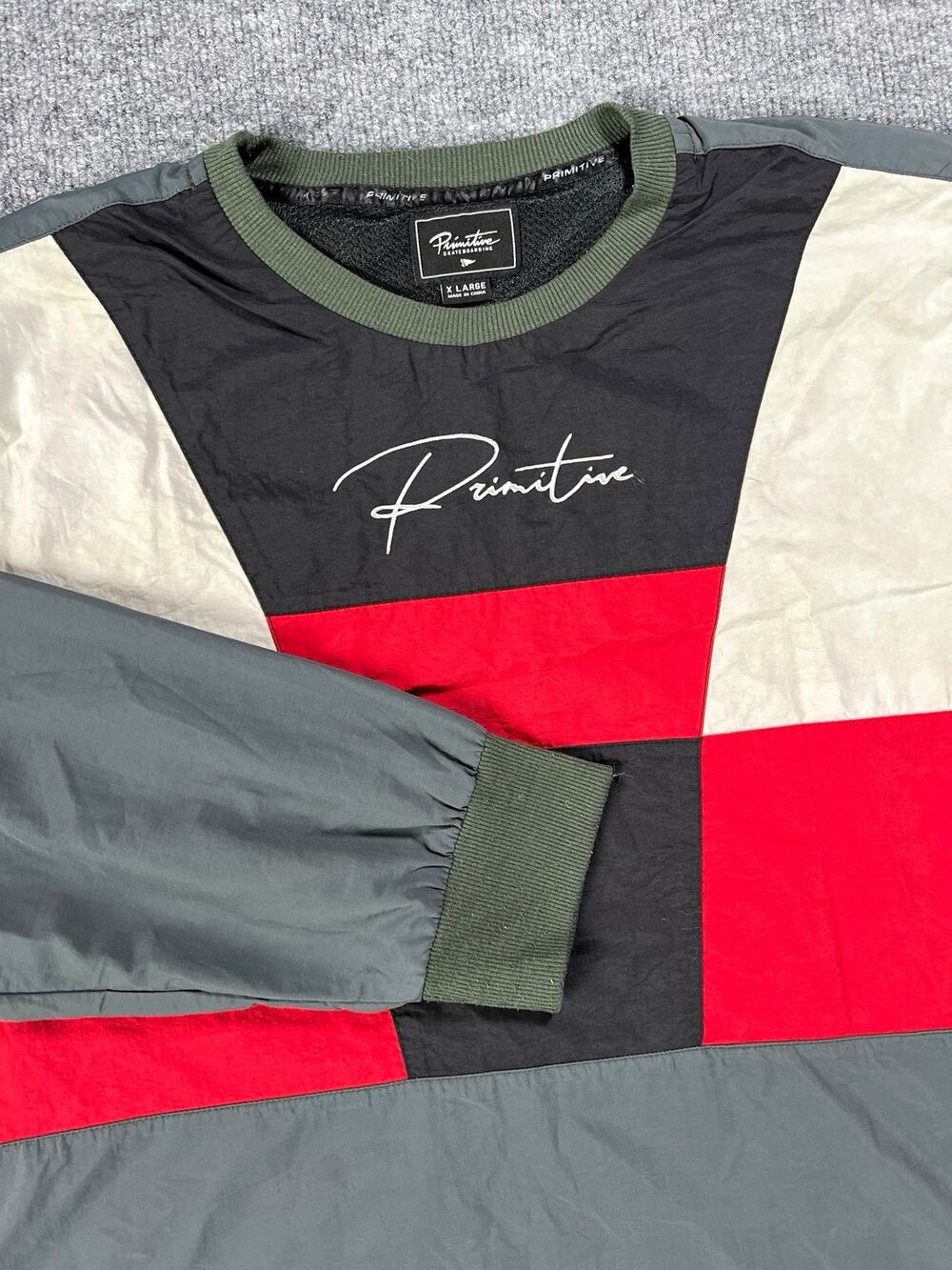 Primitive Skateboarding Jacket Colorblock Nylon Pullover Mens Extra Large